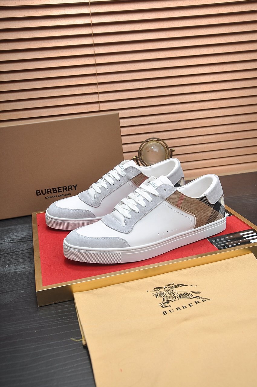 Burberry Check Panel Low-Top Sneakers - Rubber Outsole