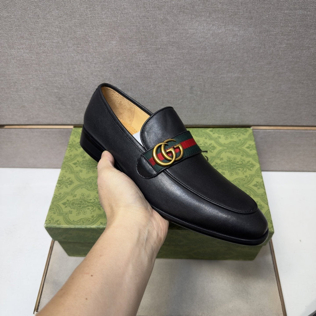 Gucci Men's Black Strap Loafers