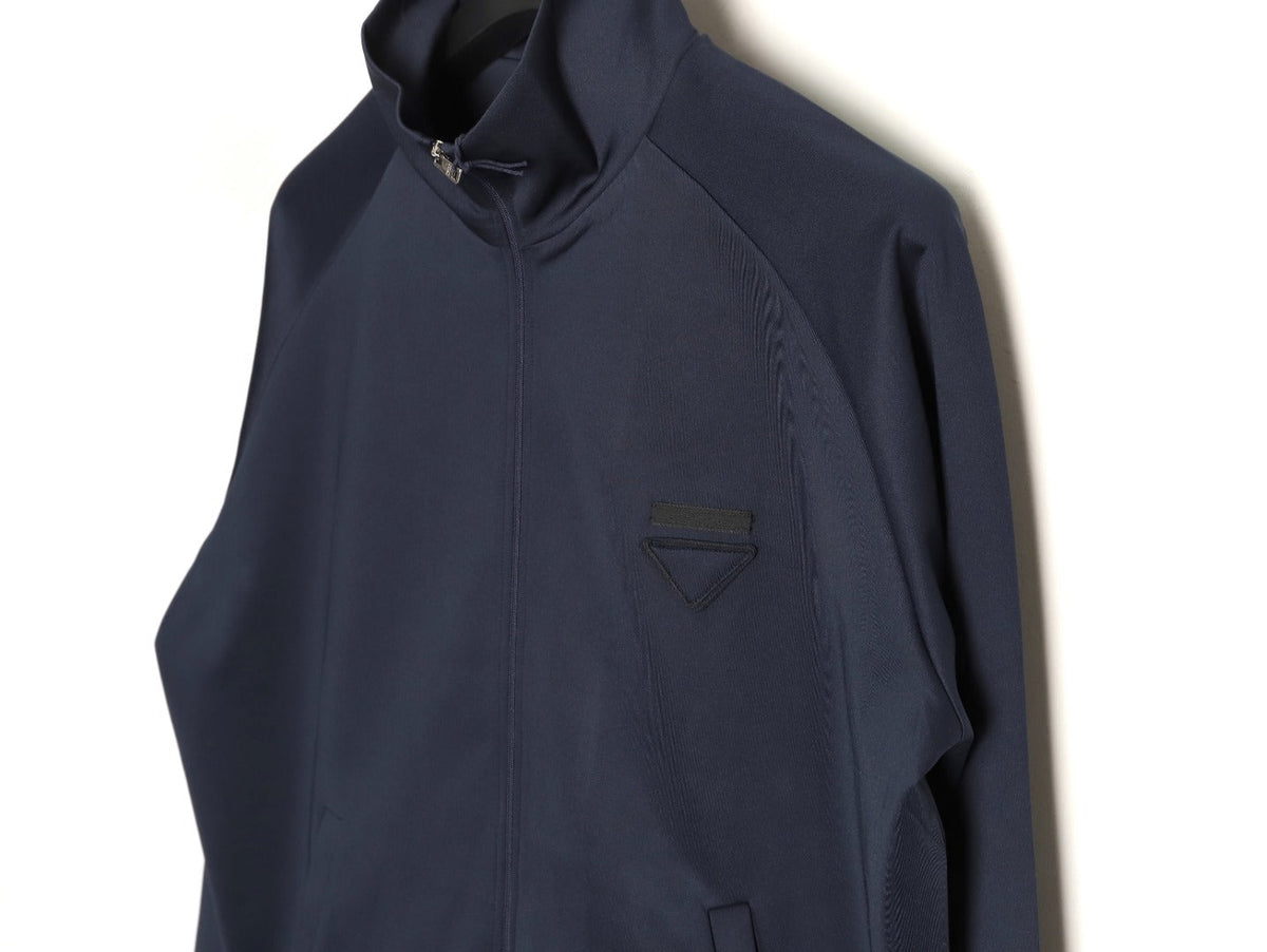 Prada Triangle-Label Detail Stand-Collar Zip Jacket - Navy